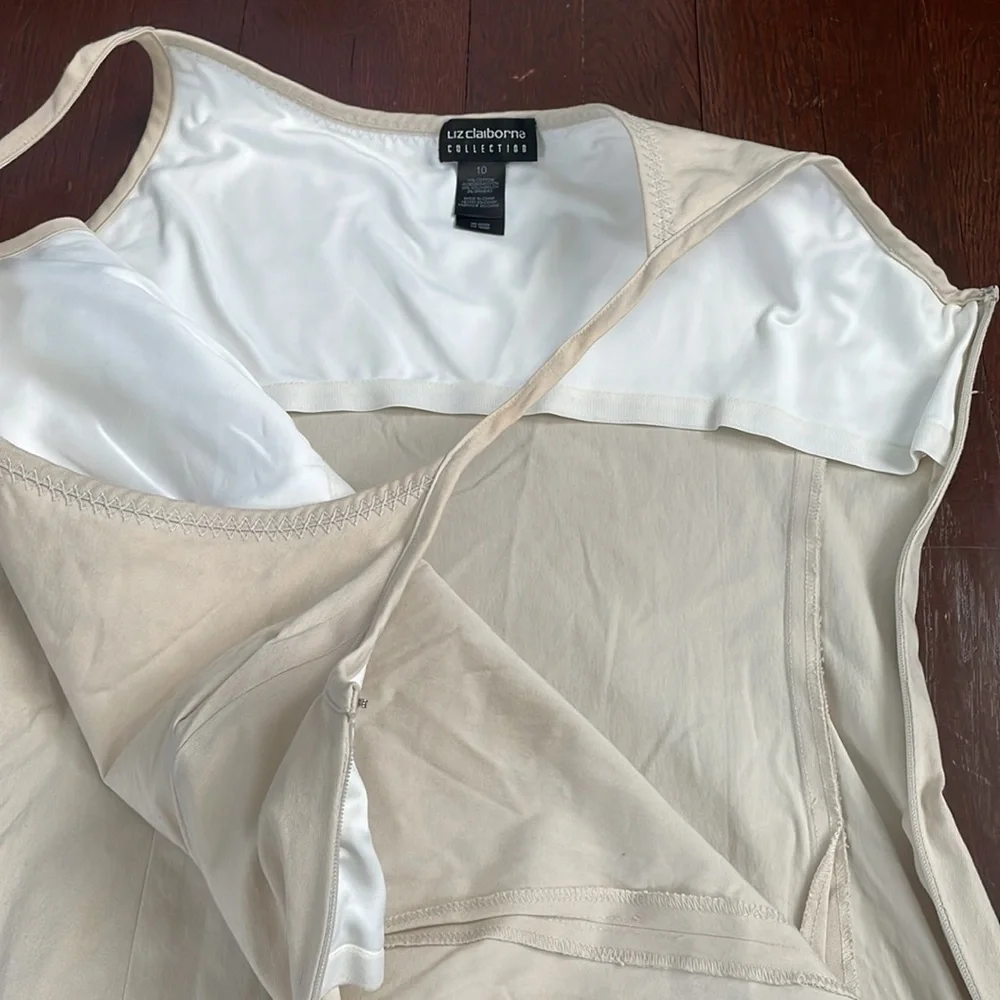 Women's Liz Claiborne Spaghetti Strap Dress With Slits And Built In Bra 10 - Picture 8 of 16